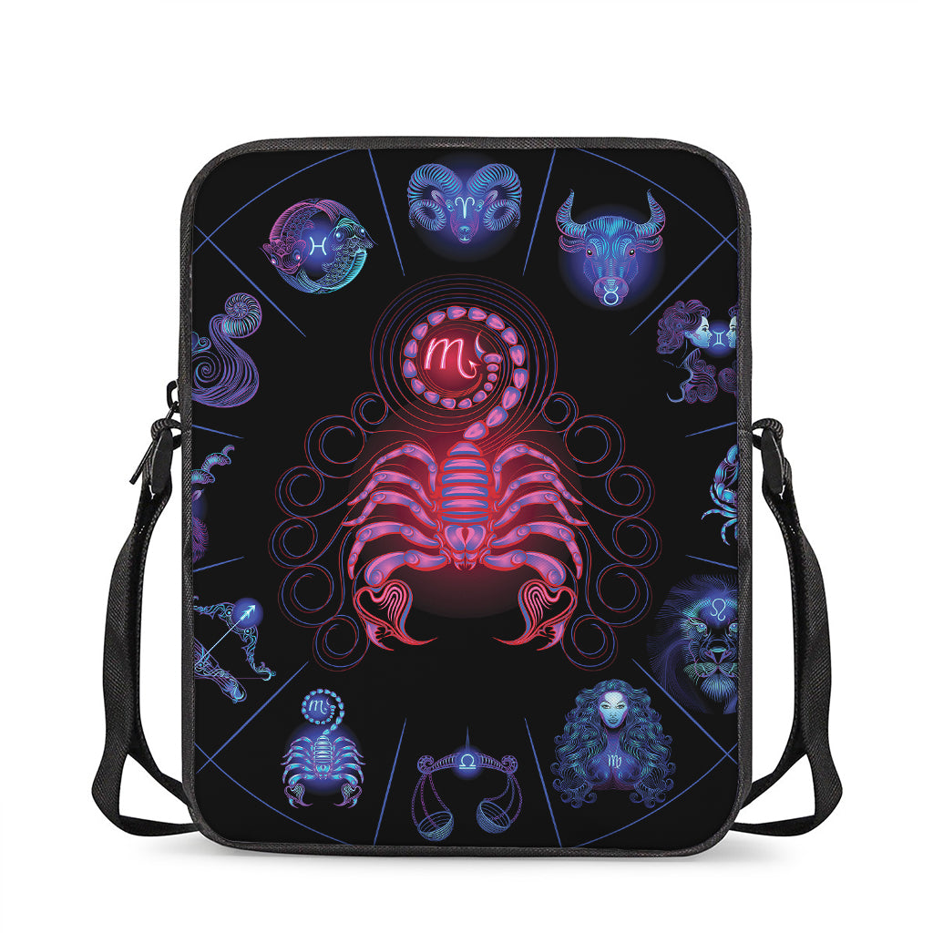 Scorpio And Astrological Signs Print Rectangular Crossbody Bag