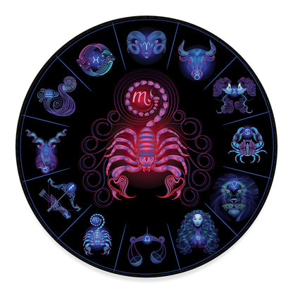 Scorpio And Astrological Signs Print Round Floor Mat