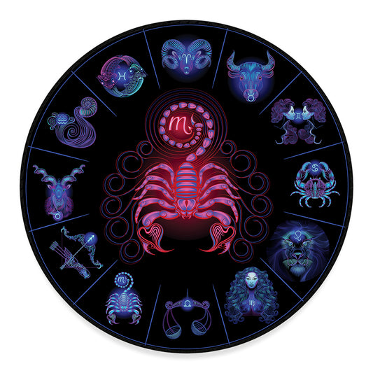 Scorpio And Astrological Signs Print Round Floor Mat