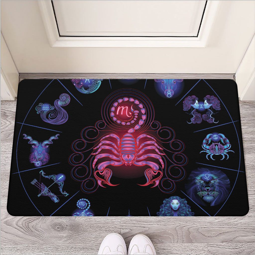 Scorpio And Astrological Signs Print Rubber Doormat