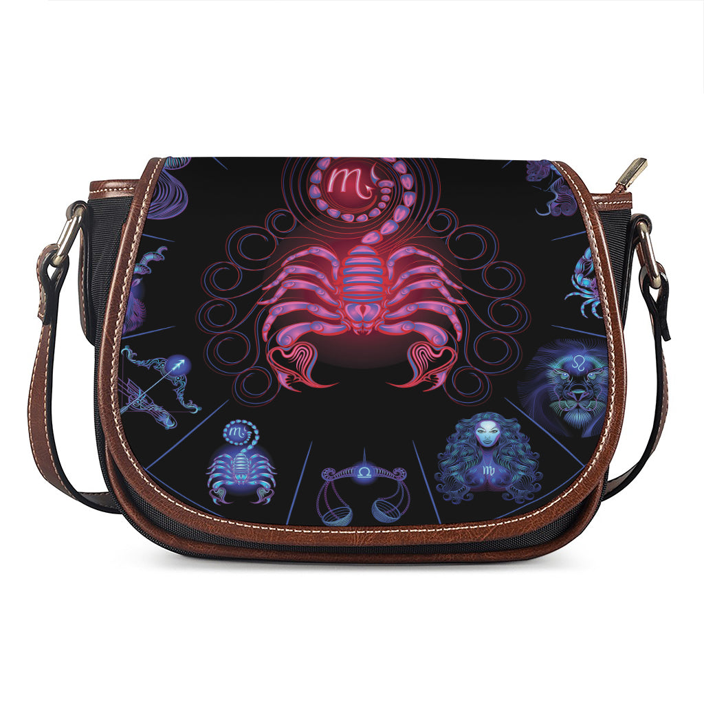 Scorpio And Astrological Signs Print Saddle Bag