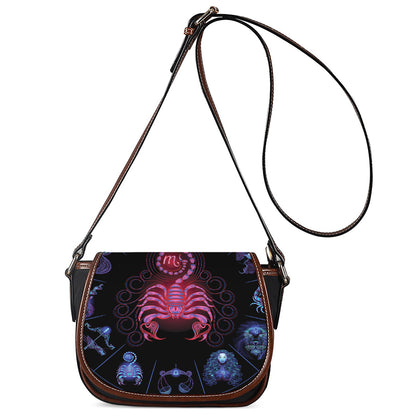 Scorpio And Astrological Signs Print Saddle Bag