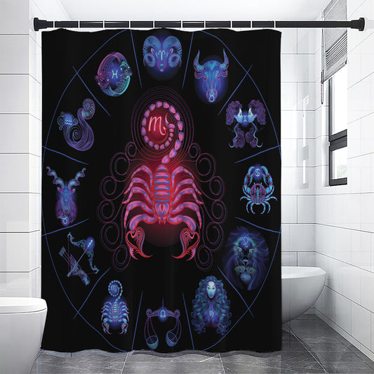 Scorpio And Astrological Signs Print Shower Curtain