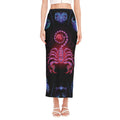 Scorpio And Astrological Signs Print Side Slit Maxi Skirt