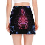 Scorpio And Astrological Signs Print Side Slit Mini Skirt