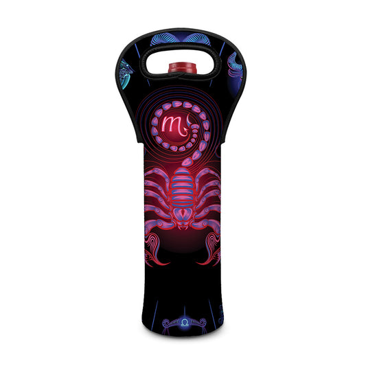 Scorpio And Astrological Signs Print Single Neoprene Wine Tote