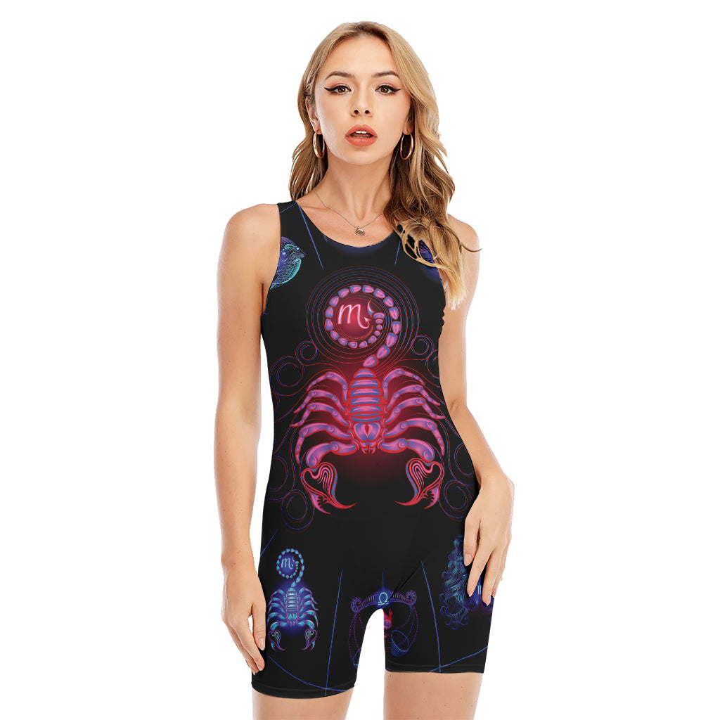 Scorpio And Astrological Signs Print Sleeveless One Piece Swimsuit