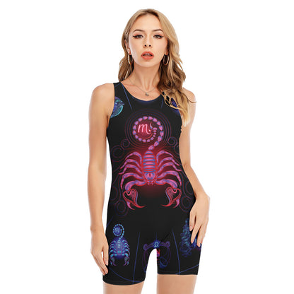 Scorpio And Astrological Signs Print Sleeveless One Piece Swimsuit