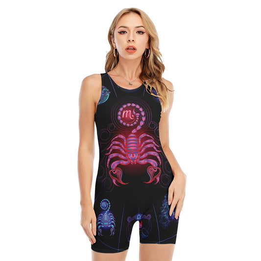 Scorpio And Astrological Signs Print Sleeveless One Piece Swimsuit