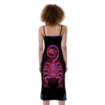 Scorpio And Astrological Signs Print Slim Fit Midi Cami Dress