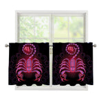 Scorpio And Astrological Signs Print Tier Curtains