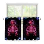 Scorpio And Astrological Signs Print Tier Curtains