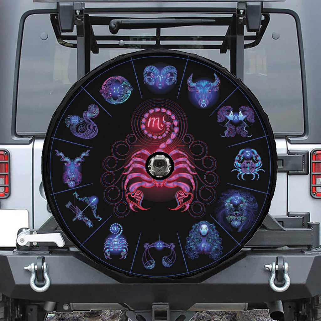 Scorpio And Astrological Signs Print Tire Cover With Camera Hole