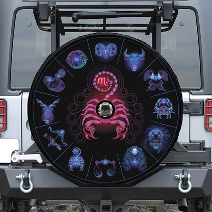 Scorpio And Astrological Signs Print Tire Cover With Camera Hole
