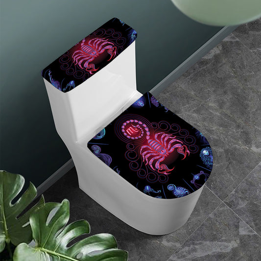 Scorpio And Astrological Signs Print Toilet Lid And Tank Cover Set