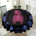 Scorpio And Astrological Signs Print Waterproof Round Tablecloth