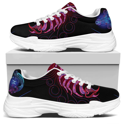 Scorpio And Astrological Signs Print White Chunky Shoes