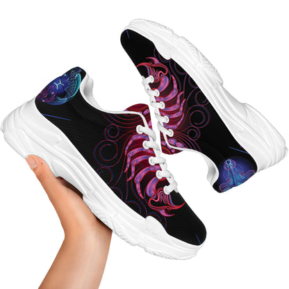 Scorpio And Astrological Signs Print White Chunky Shoes
