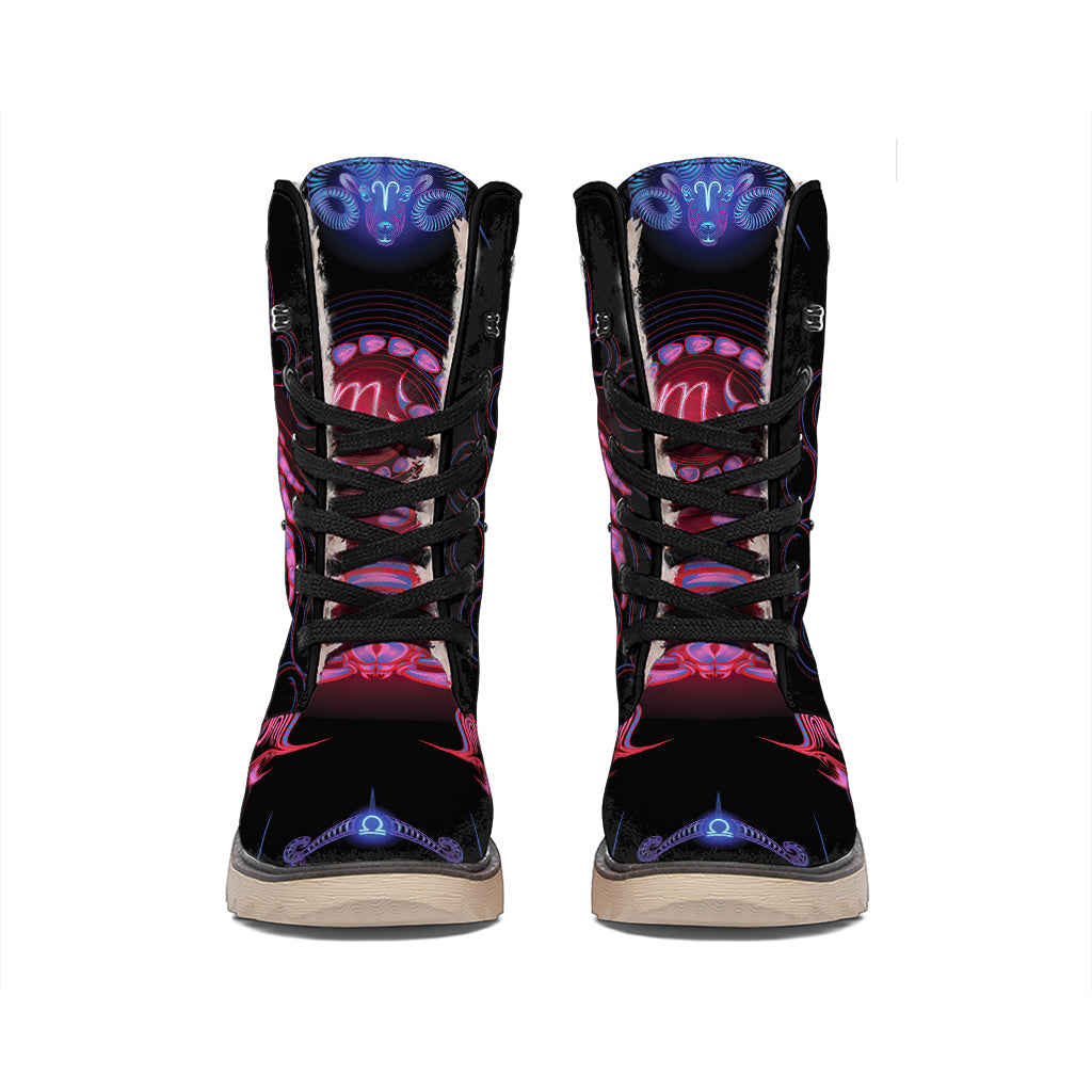 Scorpio And Astrological Signs Print Winter Boots