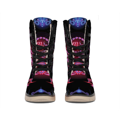 Scorpio And Astrological Signs Print Winter Boots