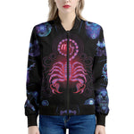 Scorpio And Astrological Signs Print Women's Bomber Jacket