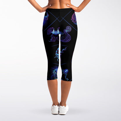 Scorpio And Astrological Signs Print Women's Capri Leggings