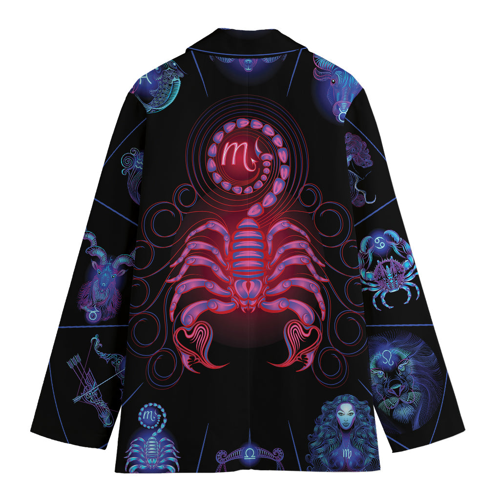 Scorpio And Astrological Signs Print Women's Cotton Blazer