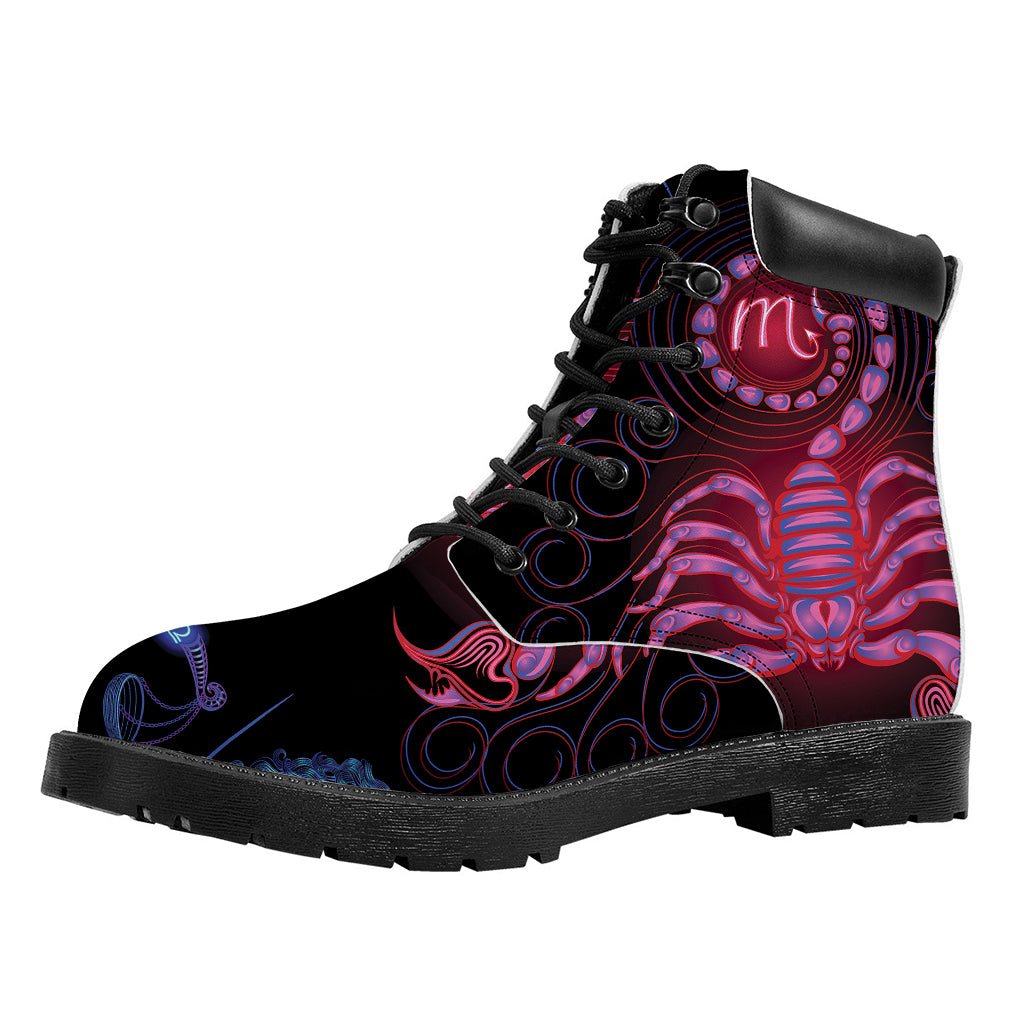 Scorpio And Astrological Signs Print Work Boots