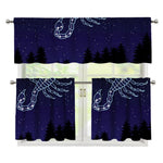 Scorpio Constellation Print 3 Piece Kitchen Curtains