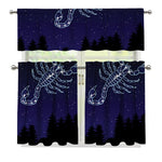 Scorpio Constellation Print 3 Piece Kitchen Curtains