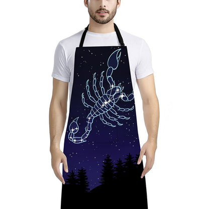 Scorpio Constellation Print Bib Apron With Pocket