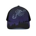 Scorpio Constellation Print Black Mesh Trucker Hat