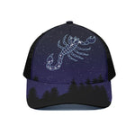 Scorpio Constellation Print Black Mesh Trucker Cap