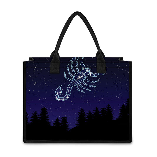 Scorpio Constellation Print Canvas Tote Bag