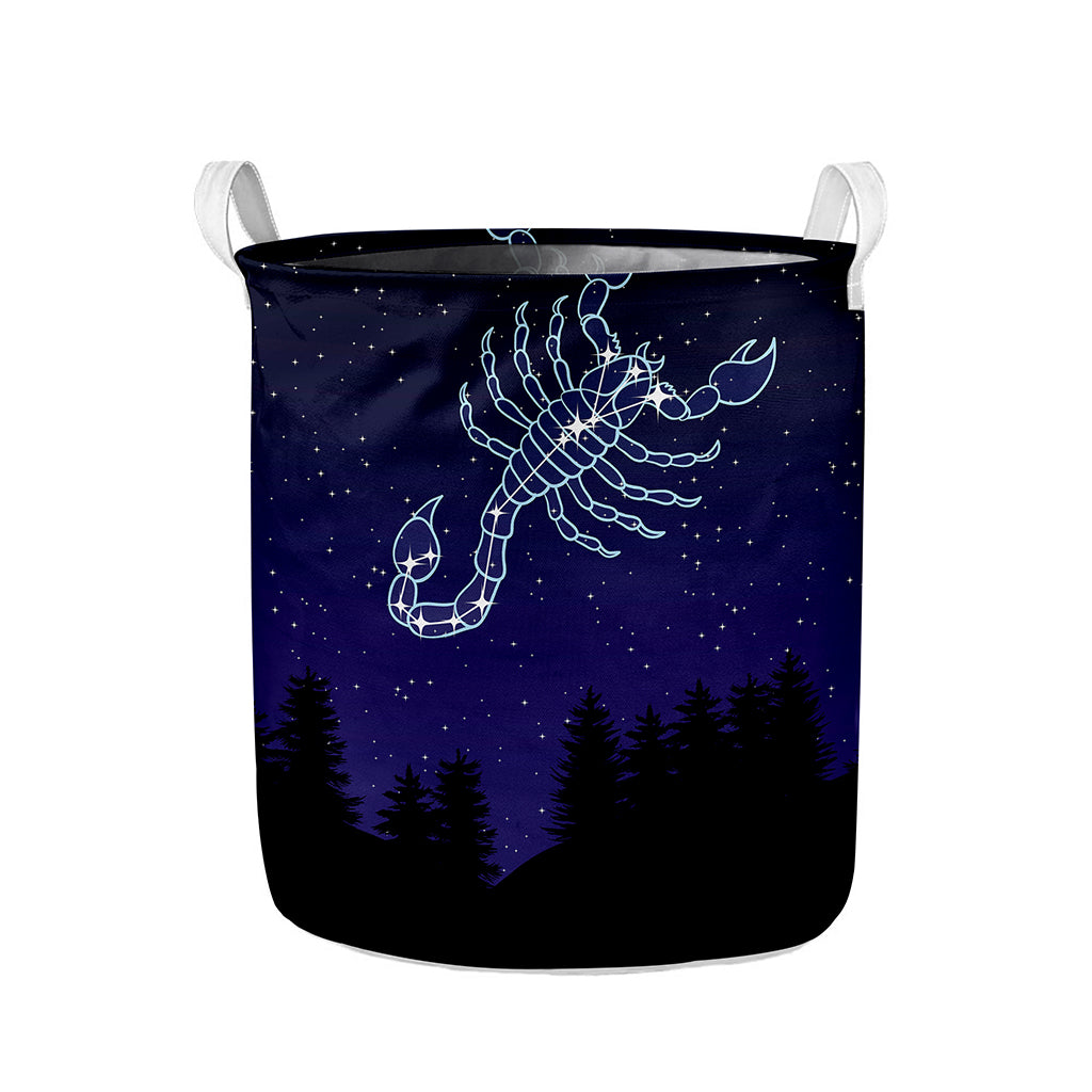 Scorpio Constellation Print Collapsible Laundry Basket