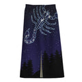 Scorpio Constellation Print Cotton Front Slit Maxi Skirt