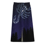 Scorpio Constellation Print Cotton Front Slit Maxi Skirt