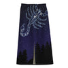 Scorpio Constellation Print Cotton Front Slit Maxi Skirt