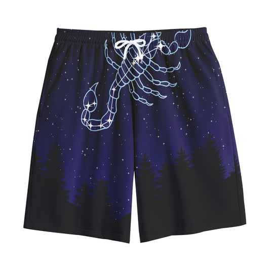 Scorpio Constellation Print Cotton Shorts