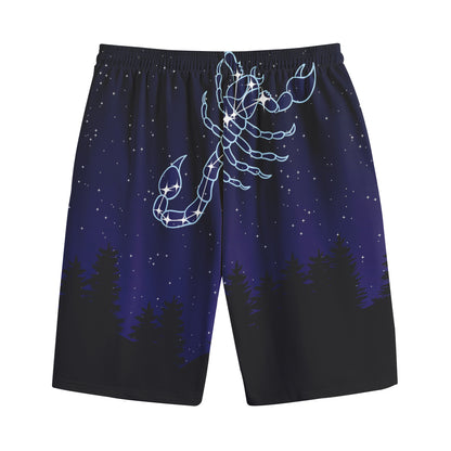 Scorpio Constellation Print Cotton Shorts