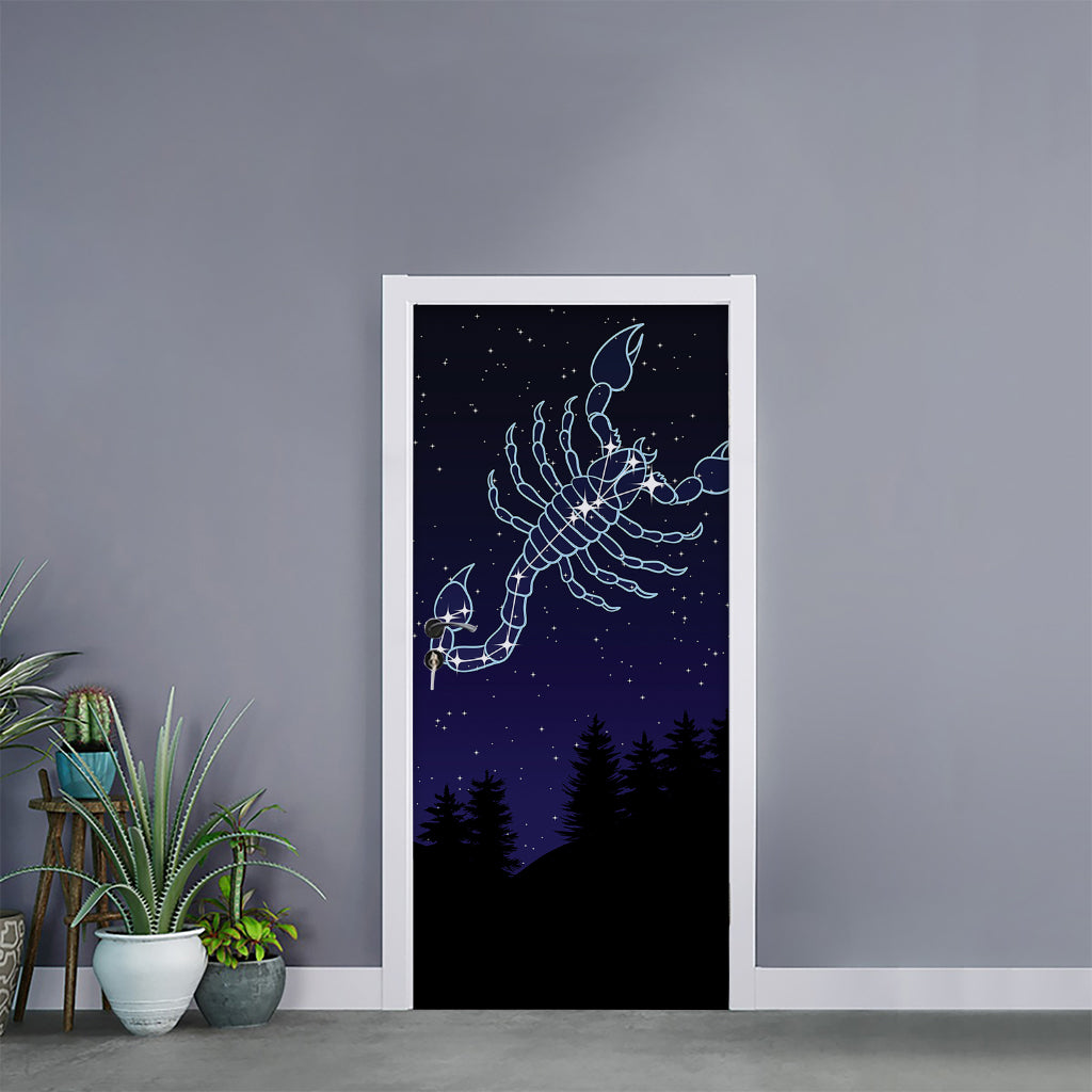 Scorpio Constellation Print Door Sticker