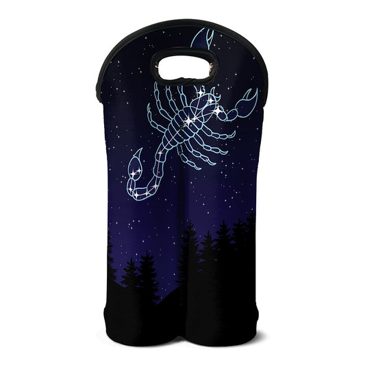 Scorpio Constellation Print Double Neoprene Wine Tote