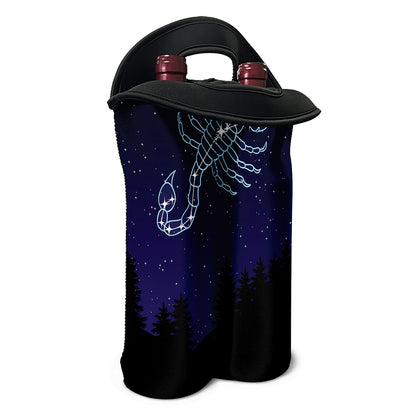 Scorpio Constellation Print Double Neoprene Wine Tote