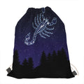 Scorpio Constellation Print Drawstring Bag