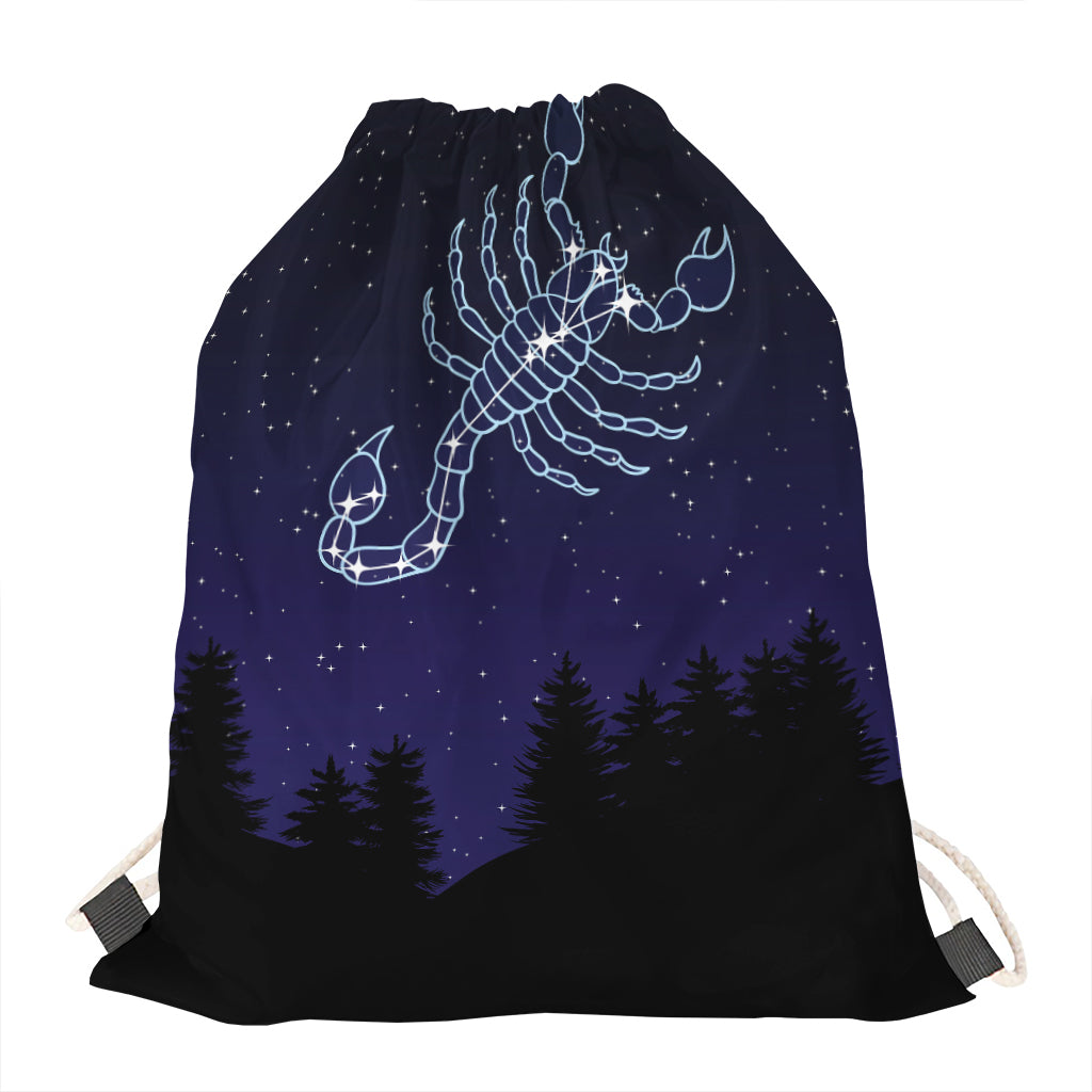Scorpio Constellation Print Drawstring Bag