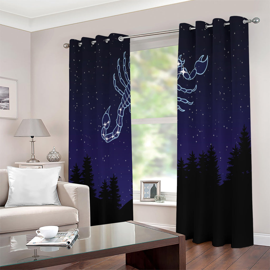 Scorpio Constellation Print Extra Wide Grommet Curtains