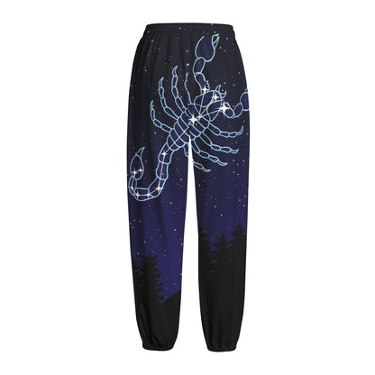 Scorpio Constellation Print Fleece Lined Knit Pants