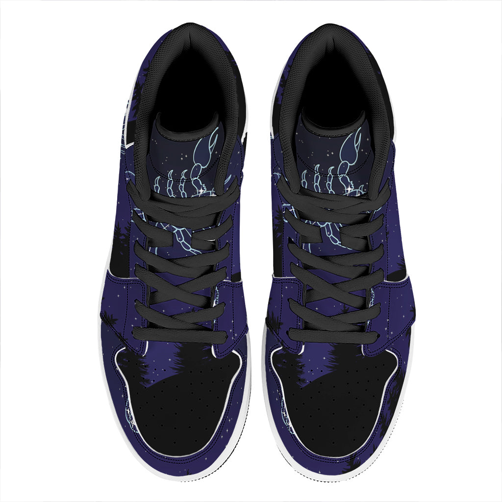 Scorpio Constellation Print High Top Leather Sneakers