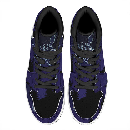 Scorpio Constellation Print High Top Leather Sneakers