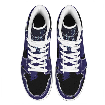 Scorpio Constellation Print High Top Leather Sneakers